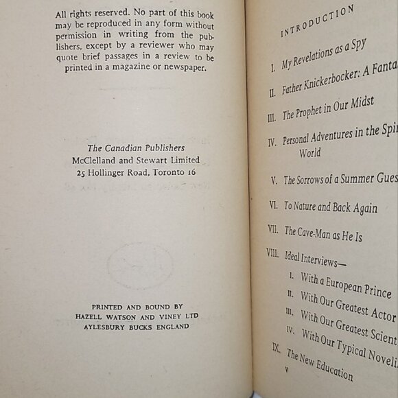 Stephen Leacock - Frenzied Fiction - 1968 #N48 New Canadian Library - VG Cond - Picture 3 of 3